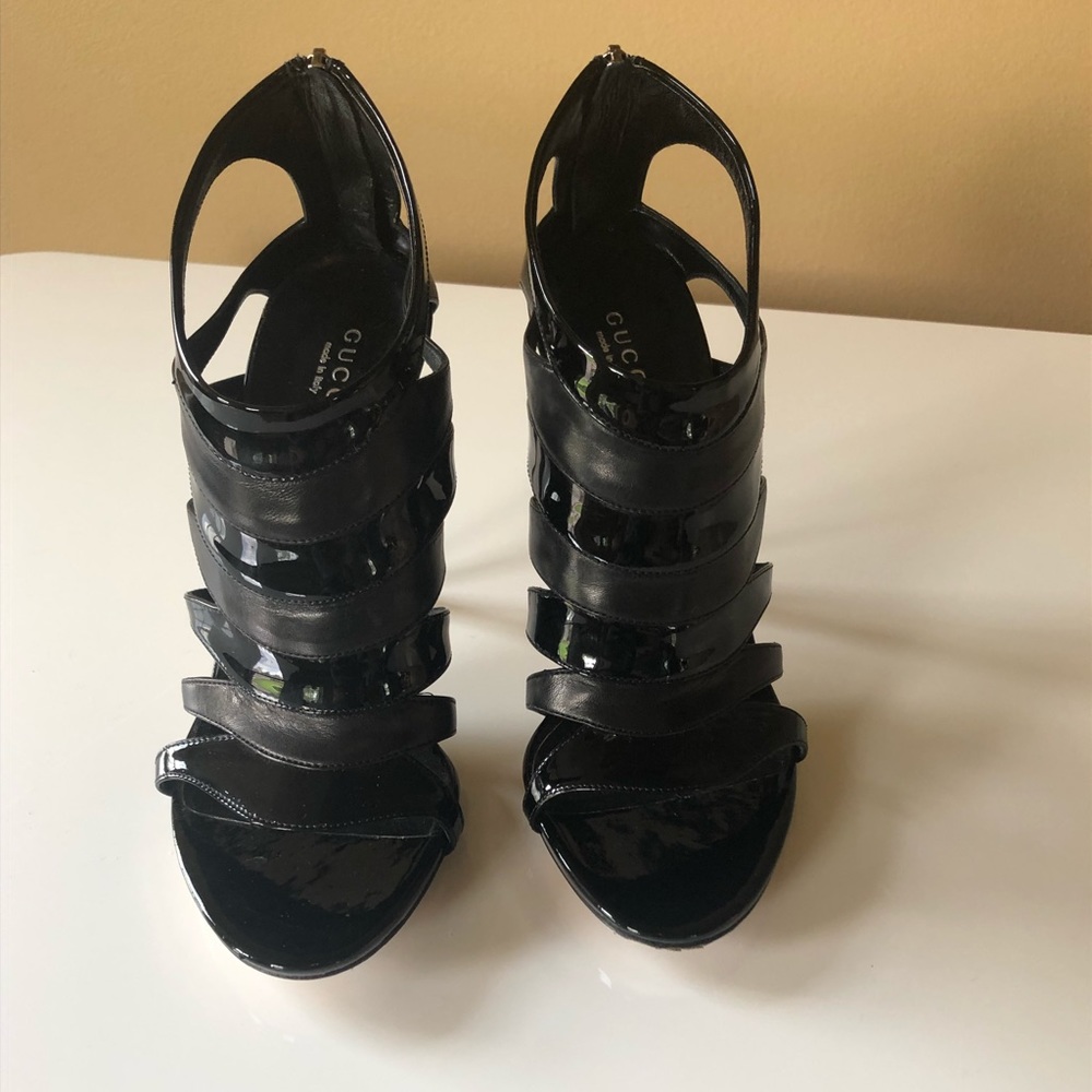 Gucci black leather heels